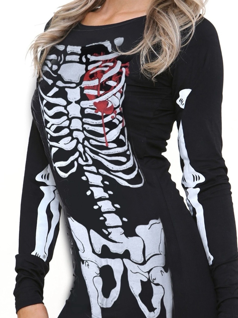 Women’s Noroze Black Skeleton Bodycon Costime Dress-Size M/L